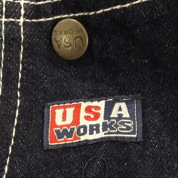 Vintage USA WORKS denim overalls 50x32 - Picture 7 of 9